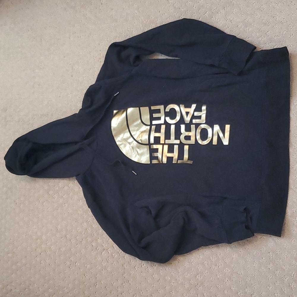 Woman's Black and Gold North Face Hoodie